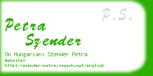 petra szender business card